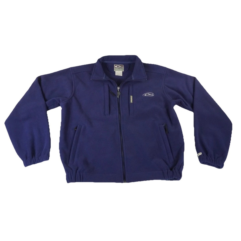 Drake Waterfowl Systems Magnattach Fleece Jacket Mens M Blue Full Zip Hunting